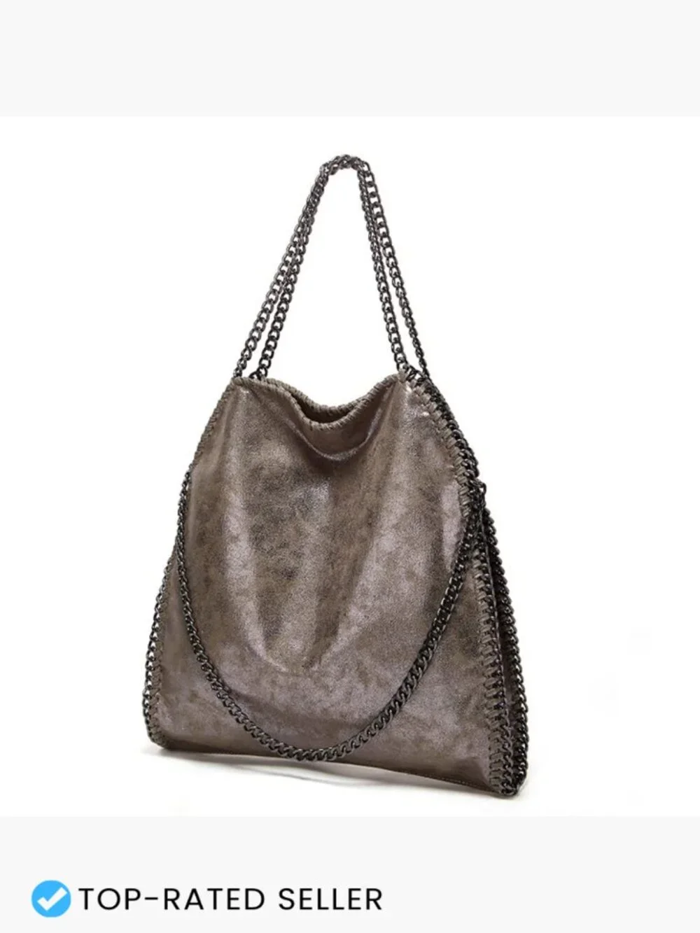 Faux Leather Hobo Crossbody Bag Large Chain Shoulder Bag Women's Fashion